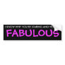 I KNOW WHY YOU'RE STARING AND YES I AM, FABULOUS BUMPER STICKERS