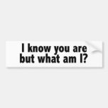 I Know You Are What Am I Bumper Sticker