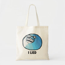 I Lied Rage Face Meme Canvas Bags