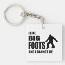 I Like Bigfoots and I Cannot Lie Square Acrylic Keychains