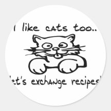 I Like Cats Too Round Stickers