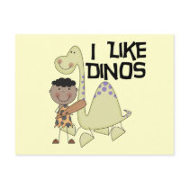 I Like Dinos African American Boy Tshirts Postcards