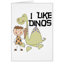 I Like Dinos - Boy Tshirts and Gifts Greeting Cards