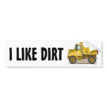 I Like Dirt Little Dump Truck Bumper Sticker bumper stickers