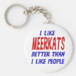 I Like Meerkats Better Than I Like People Keychain