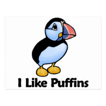 I Like Puffins Post Card