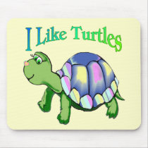 I Like Turtles Mouse Pad