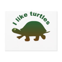 I like turtles post card
