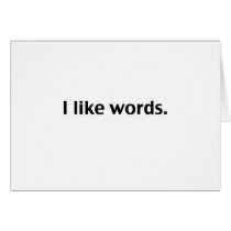 I like words greeting cards