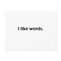 I like words post card