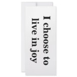 "I live in joy" Intention Card rack cards