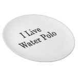 I Live Water Polo Dinner Plate