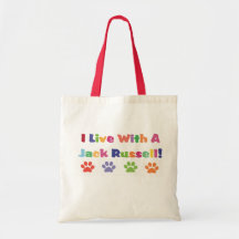 I Live With A Jack Russell Tote Bag