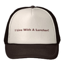 I Live With A Lurcher Hat hats