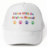 I Live With An Afghan Hound hats