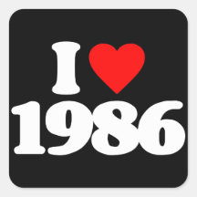 I LOVE 1986 SQUARE STICKERS