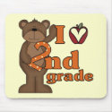 I Love 2nd Grade Tshirts and Gifts mousepads