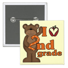 I Love 2nd Grade Tshirts and Gifts Pins