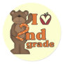 I Love 2nd Grade Tshirts and Gifts Round Sticker