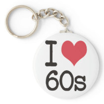 I Love 60s Vintage & Retro Designs! Keychains