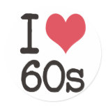I Love 60s Vintage & Retro Designs! stickers