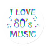 I Love 80s Round Stickers