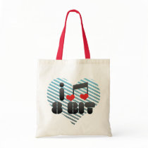 I Love 8 Bit Tote Bags