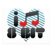 I Love 8 Bit Postcard