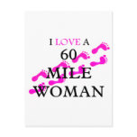 i love a 60 mile woman  feet post card