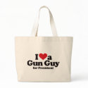 I Love a Gun Guy for President bags