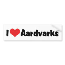 I Love Aardvarks Bumper Sticker