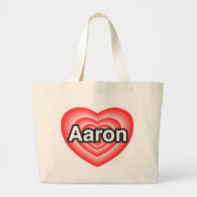 I love Aaron. I love you Aaron. Heart Tote Bag