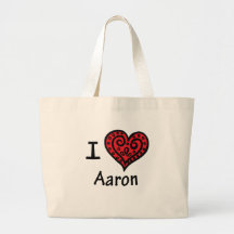 I Love Aaron Tote Bags