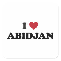 I Love Abidjan Ivory Coast Square Stickers