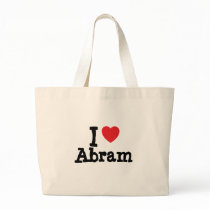 I love Abram heart custom personalised Tote Bags