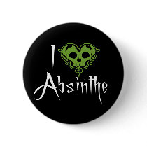 I Love Absinthe Pinback Buttons