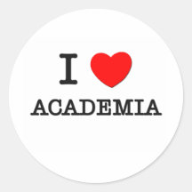 I Love Academia Round Stickers