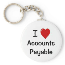 I Love Accounts Payable - I Heart Accounts Payable keychains