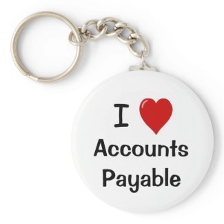 I Love Accounts Payable - I Heart Accounts Payable keychain