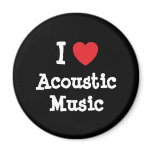 I love Acoustic Music heart custom personalised magnets