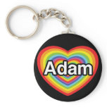 I love Adam, rainbow heart keychains