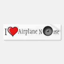 I Love Aeroplane Noise Bumper Sticker