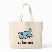 I Love Aeroplanes Tote Bags