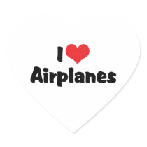 I Love Aeroplanes Sticker