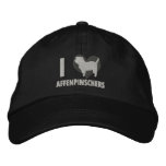 I Love Affenpinschers Monochrome Embroidered Hat embroidered hats