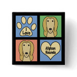 I Love Afghan Hounds Buttons