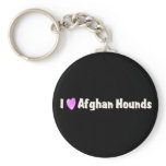 I Love Afghan Hounds keychains