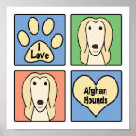 I Love Afghan Hounds posters