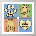 I Love Afghan Hounds posters