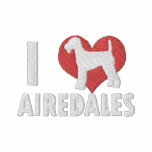 I Love Airedales Embroidered Hoody